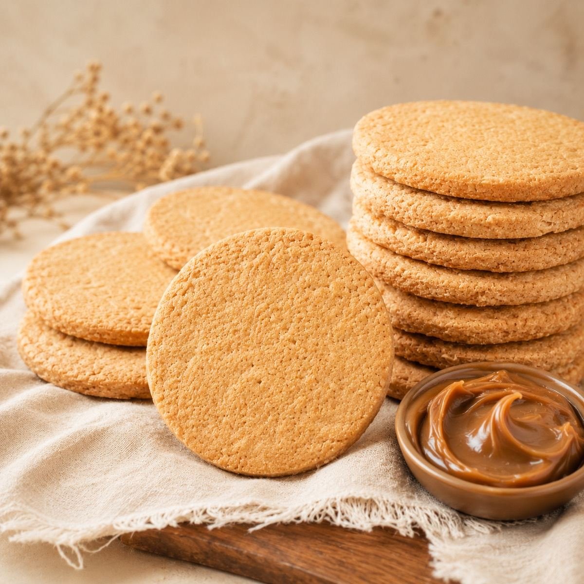 galletas para alfajor apiladas